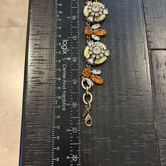 Joan Rivers Rhinestone Orange Bronze Tone Statement Cluster Necklace Floral Bee‍ - Picture 10 of 10